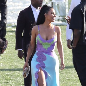 Exclusif - Kim Kardashian et Kanye West au mariage du rappeur Chance The Rapper et de sa compagne Kirsten Corley à Newport Beach. Le 9 mars 2019.