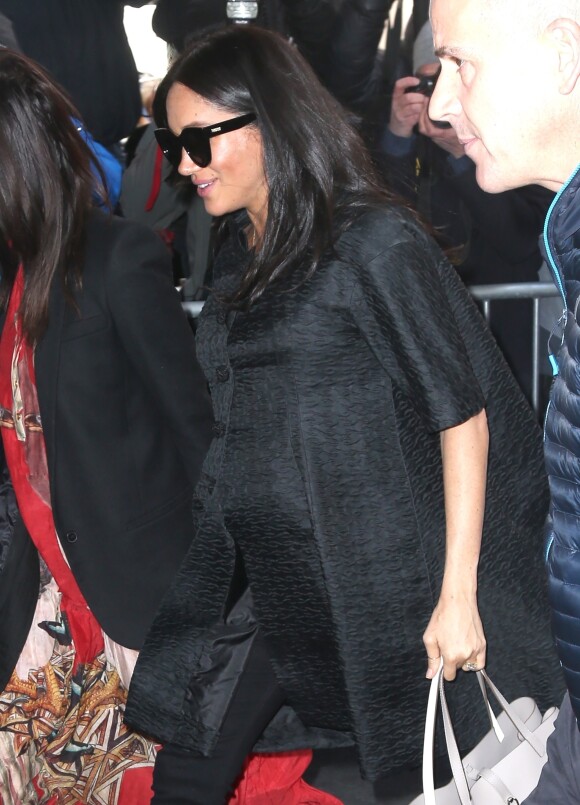 Meghan Markle, duchesse de Sussex, enceinte, est allée déjeuner avec son amie Abigail Spencer au restaurant de l'hôtel Surrey à New York City, New York, Etats-Unis, le 19 février 2019.