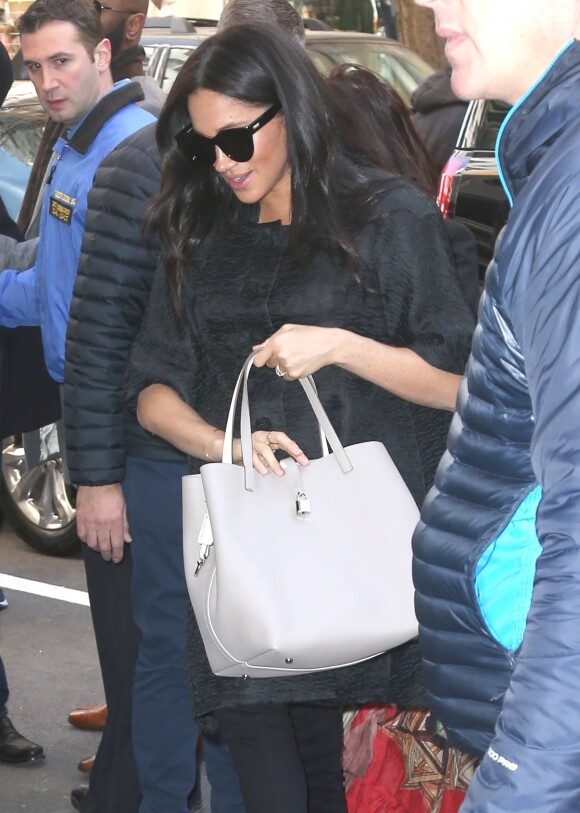 Meghan Markle, duchesse de Sussex, enceinte, est allée déjeuner avec son amie Abigail Spencer au restaurant de l'hôtel Surrey à New York City, New York, Etats-Unis, le 19 février 2019.
