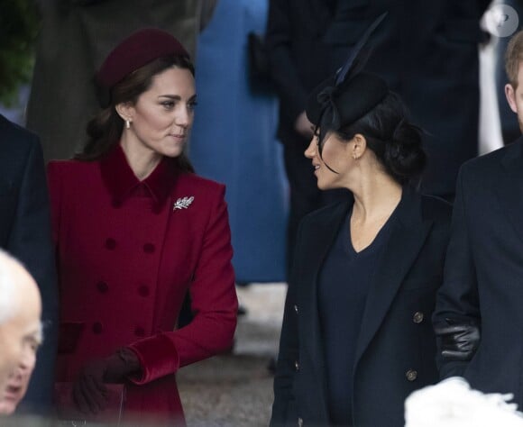 Catherine Kate Middleton, duchesse de Cambridge, Meghan Markle, duchesse de Sussex - La famille royale assiste à la messe de Noël à Sandringham le 25 décembre 2018.