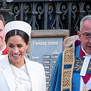 Meghan Markle, duchesse de Sussex, enceinte, - La famille royale et les invités sortent de l'abbaye de Westminster après la messe en l'honneur de la journée du Commonwealth à Londres le 11 mars 2019.
