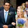 Lady Davina et son mari Gary Lewis lors de leur mariage en 2004 à Kensington.