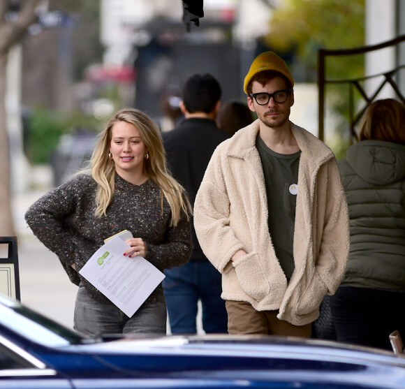 Exclusif - Hilary Duff et son compagnon Matthew Koma vont déjeuner au "Pain Quotidien" à Los Angeles, le 20 février 2019.