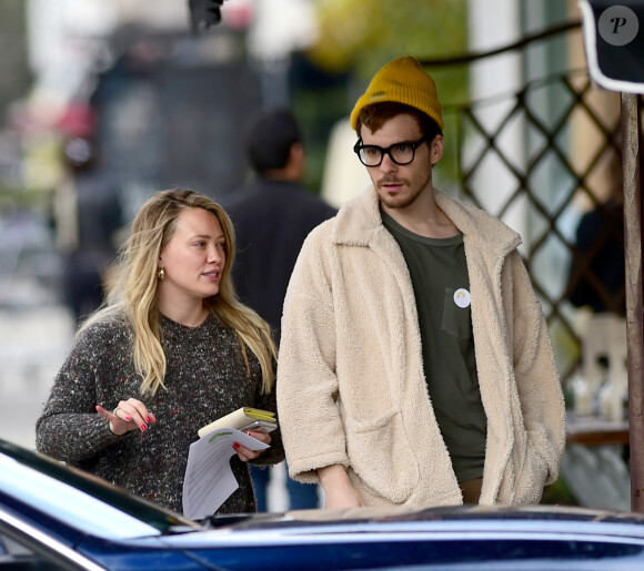 Exclusif - Hilary Duff et son compagnon Matthew Koma vont déjeuner au "Pain Quotidien" à Los Angeles, le 20 février 2019.