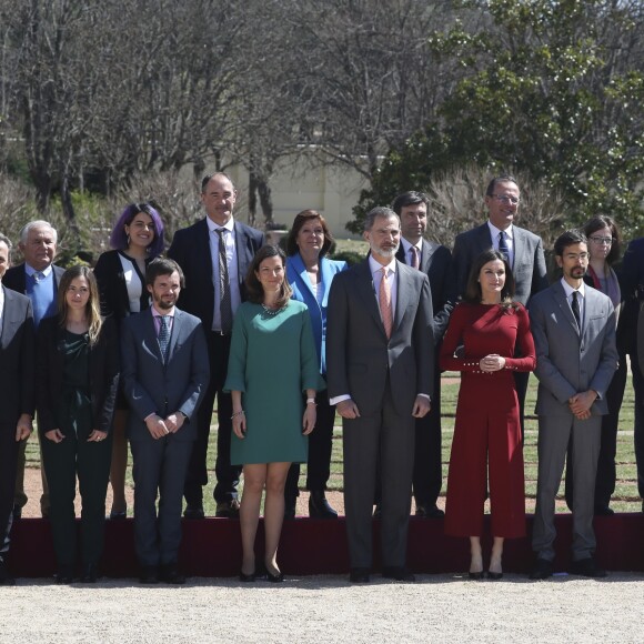 La reine Letizia et le roi Felipe VI d'Espagne avaient le 21 mars 2019 une réunion avec des experts scientifiques au palais du Pardo à Madrid sur la recherche scientifique espagnole.