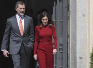 Letizia d'Espagne : Toute rouge à nouveau au côté de Felipe, avant leur voyage