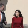 La reine Letizia et le roi Felipe VI d'Espagne avaient le 21 mars 2019 une réunion avec des experts scientifiques au palais du Pardo à Madrid sur la recherche scientifique espagnole.