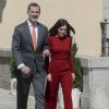 La reine Letizia et le roi Felipe VI d'Espagne avaient le 21 mars 2019 une réunion avec des experts scientifiques au palais du Pardo à Madrid sur la recherche scientifique espagnole.