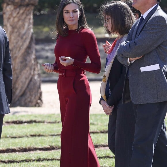 La reine Letizia et le roi Felipe VI d'Espagne avaient le 21 mars 2019 une réunion avec des experts scientifiques au palais du Pardo à Madrid sur la recherche scientifique espagnole.