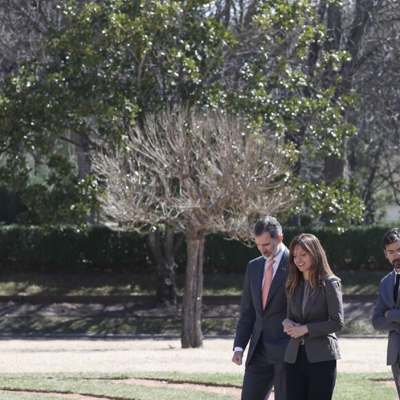 La reine Letizia et le roi Felipe VI d'Espagne avaient le 21 mars 2019 une réunion avec des experts scientifiques au palais du Pardo à Madrid sur la recherche scientifique espagnole.