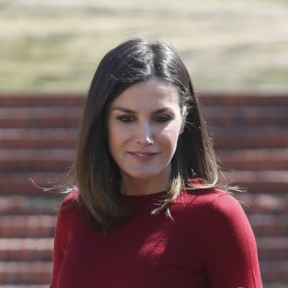 La reine Letizia et le roi Felipe VI d'Espagne avaient le 21 mars 2019 une réunion avec des experts scientifiques au palais du Pardo à Madrid sur la recherche scientifique espagnole.