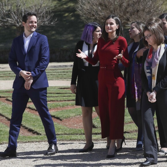 La reine Letizia et le roi Felipe VI d'Espagne avaient le 21 mars 2019 une réunion avec des experts scientifiques au palais du Pardo à Madrid sur la recherche scientifique espagnole.