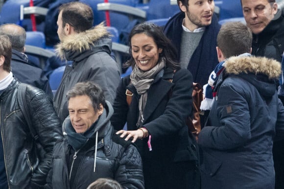 Leïla Kaddour-Boudadi, le chanteur Vianney (Vianney Bureau), Jean-Roch - People assistent au match des éliminatoires de l'Euro 2020 entre la France et l'Islande au Stade de France à Saint-Denis le 25 mars 2019. La france a remporté le match sur le score de 4-0.