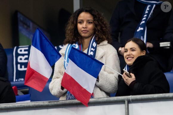 Flora Coquerel (Miss France 2014) - People assistent au match des éliminatoires de l'Euro 2020 entre la France et l'Islande au Stade de France à Saint-Denis le 25 mars 2019. La france a remporté le match sur le score de 4-0.