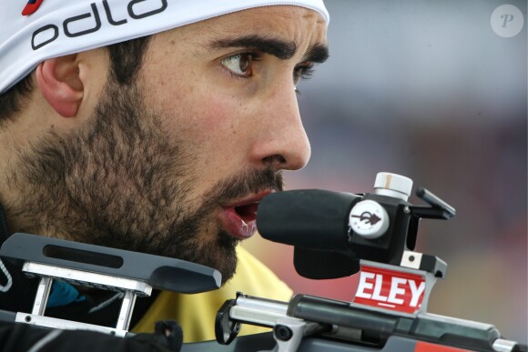 Martin Fourcade remporte son 7ème globe de crystal d'affilée à Tyumen en Russie. Tyumen le 25 mars 2018.