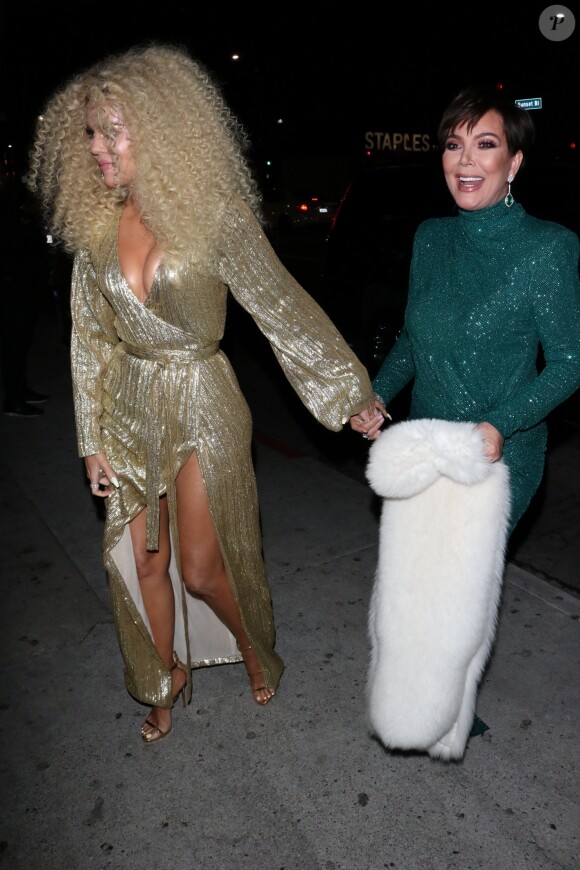 Kris Jenner et sa fille Khloe Kardashian - Les célébrités arrivent à la soirée d'anniversaire de Diana Ross à Hollywood, le 26 mars 2019.