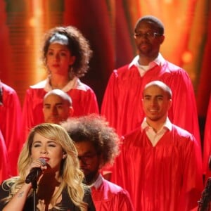 Exclusif - Chimène Badi - People sur le plateau de l'émission TV "Toujours ensemble, notre raison d'être" à l'occasion du Sidaction 2018 au Casino de Paris. Le 24 mars 2018 © Christophe Clovis-Cyril Moreau / Bestimage