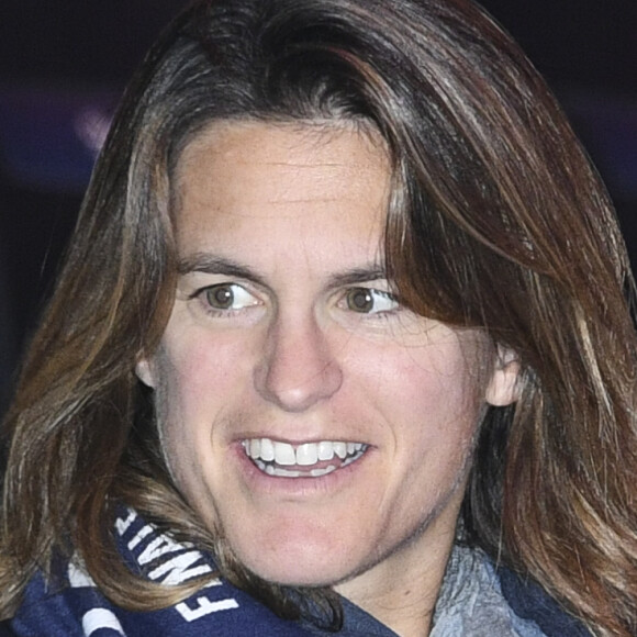 Amélie Mauresmo - People lors du 4ème match de la Finale de la coupe Davis en simple opposant la France à la Belgique remporté par D.Goffin (7-6 [5], 6-3, 6-2) au Stade Pierre Mauroy à Lille , le 26 novembre 2017. © Perusseau-Veeren/Bestimage