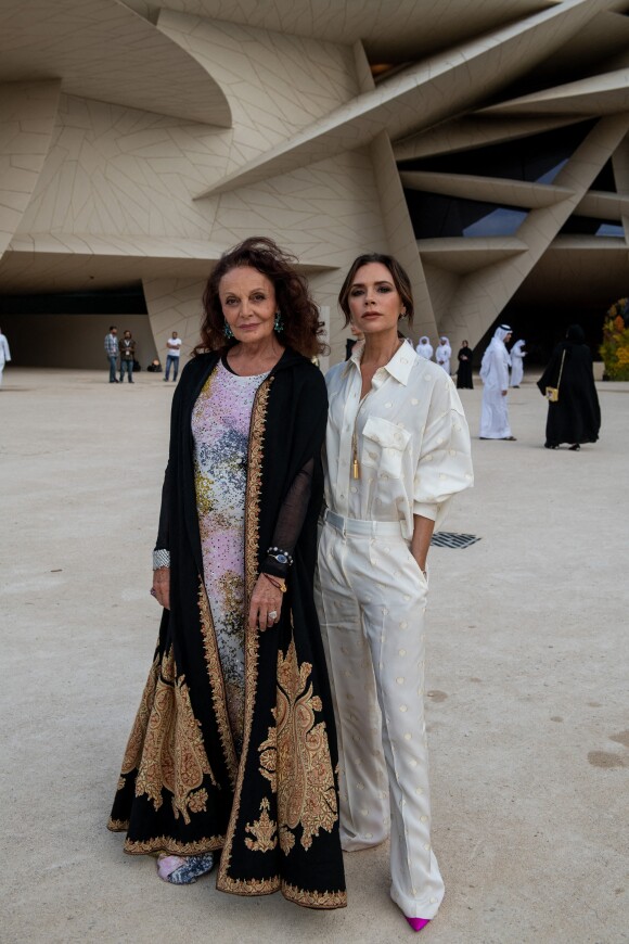 Diane von Furstenberg et Victoria Beckham - Soirée d'inauguration du Musée National du Qatar. Doha, le 27 mars 2019.