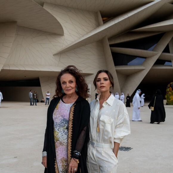 Diane von Furstenberg et Victoria Beckham - Soirée d'inauguration du Musée National du Qatar. Doha, le 27 mars 2019.