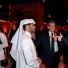 Hassan Al Thawadi, Nicolas Sarkozy et Carla Bruni-Sarkozy - Soirée d'inauguration du Musée National du Qatar. Doha, le 27 mars 2019.