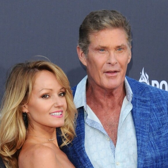 Hayley Roberts et son compagnon, David Hasselhoff à Los Angeles, le 14 juillet 2018. Ils ont 28 ans d'écart. 