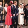 Catherine Kate Middleton, duchesse de Cambridge, le prince William, duc de Cambridge, le prince Harry, duc de Sussex, Meghan Markle, enceinte, duchesse de Sussex lors de la messe en l'honneur de la journée du Commonwealth à l'abbaye de Westminster à Londres le 11 mars 2019.