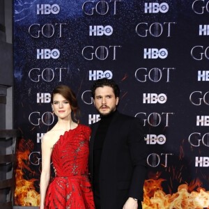 Kit Harington et sa femme Rose Leslie à la première de "Game of Thrones - Saison 8" au Radio City Music Hall à New York, le 3 avril 2019.