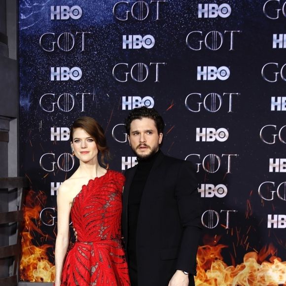 Kit Harington et sa femme Rose Leslie à la première de "Game of Thrones - Saison 8" au Radio City Music Hall à New York, le 3 avril 2019.