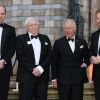 Le prince William, duc de Cambridge, Sir David Attenborough, le prince Charles, prince de Galles, le prince Harry, duc de Sussex, à la première de la série Netflix "Our Planet" au Musée d'Histoires Naturelles à Londres, le 4 avril 2019.