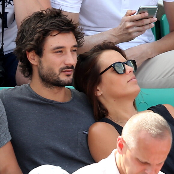 Mariage - Laure Manaudou et Jérémy Frérot se sont mariés - Laure Manaudou et son compagnon Jérémy Frérot (du groupe Fréro Delavega) - People dans les tribunes lors de la finale des Internationaux de tennis de Roland-Garros à Paris, le 7 juin 2015.07/06/2015 - Paris