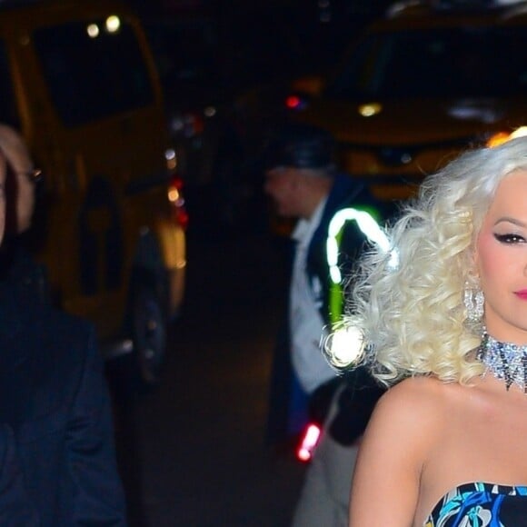 Rita Ora arrive à la soirée de mariage de M. Jacobs et C. Defrancesco à New York, le 6 avril 2019.