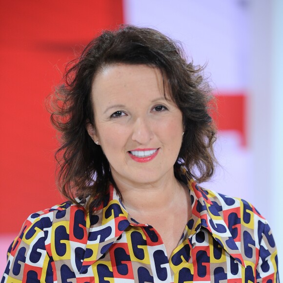 Exclusif - Anne Roumanoff - Enregistrement de l'émission "Vivement Dimanche prochain" au Studio Gabriel à Paris, présentée par M.Drucker et diffusée le 3 mars sur France 2. Le 20 février 2019 © Guillaume Gaffiot / Bestimage