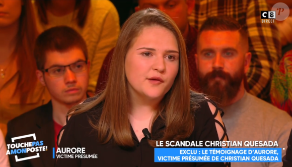 Aurore, une présumée victime de Christian Quesada, témoigne dans "Touche pas à mon poste" - C8, 10 avril 2019