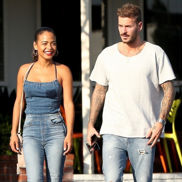 Matt Pokora et sa compagne Christina Milian sont allés déjeuner en amoureux au restaurant Mauro à coté de Fred Segal à West Hollywood. Le 25 octobre 2018.