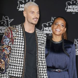 Le chanteur français M. Pokora (Matt Pokora) et sa compagne la chanteuse américaine Christina Milian - 19ème édition des NRJ Music Awards à Cannes le 4 novembre 2017. © Christophe Aubert via Bestimage