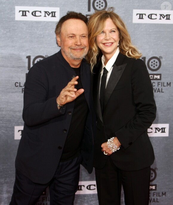 Meg Ryan, Billy Crystal au photocall de la projection spéciale pour les 30 ans du film "Quand Harry rencontre Sally" lors du 10ème festival TCM Classic Film à Los Angeles, le 11 avril 2019.