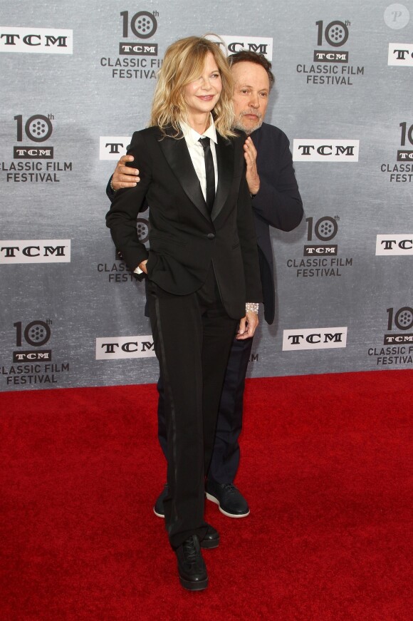 Meg Ryan, Billy Crystal au photocall de la projection spéciale pour les 30 ans du film "Quand Harry rencontre Sally" lors du 10ème festival TCM Classic Film à Los Angeles, le 11 avril 2019.