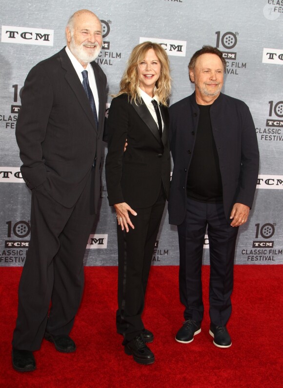 Rob Reiner, Meg Ryan, Billy Crystal au photocall de la projection spéciale pour les 30 ans du film "Quand Harry rencontre Sally" lors du 10ème festival TCM Classic Film à Los Angeles, le 11 avril 2019.