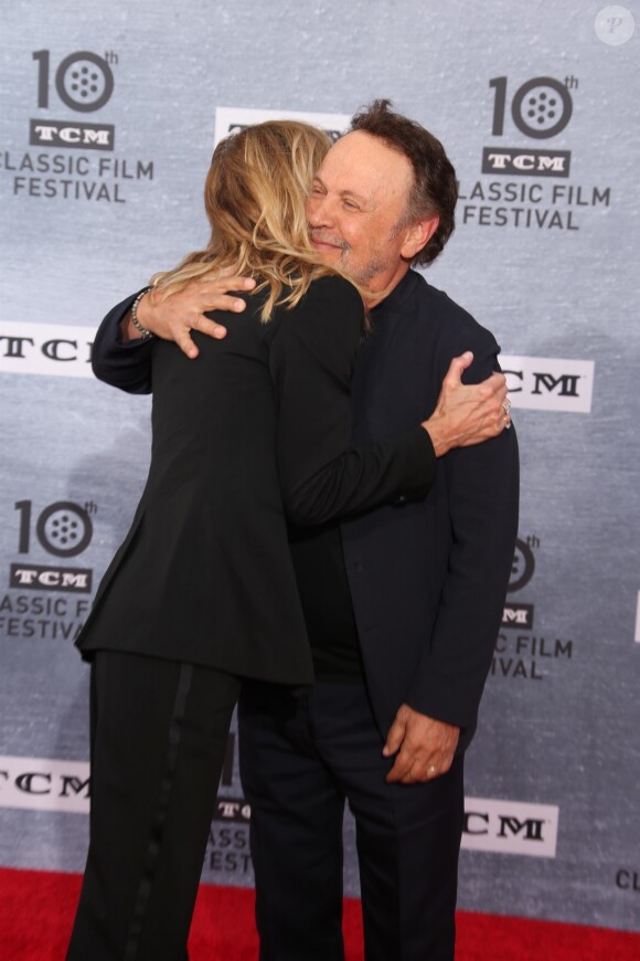 Meg Ryan, Billy Crystal au photocall de la projection spéciale pour les 30 ans du film "Quand Harry rencontre Sally" lors du 10ème festival TCM Classic Film à Los Angeles, le 11 avril 2019.