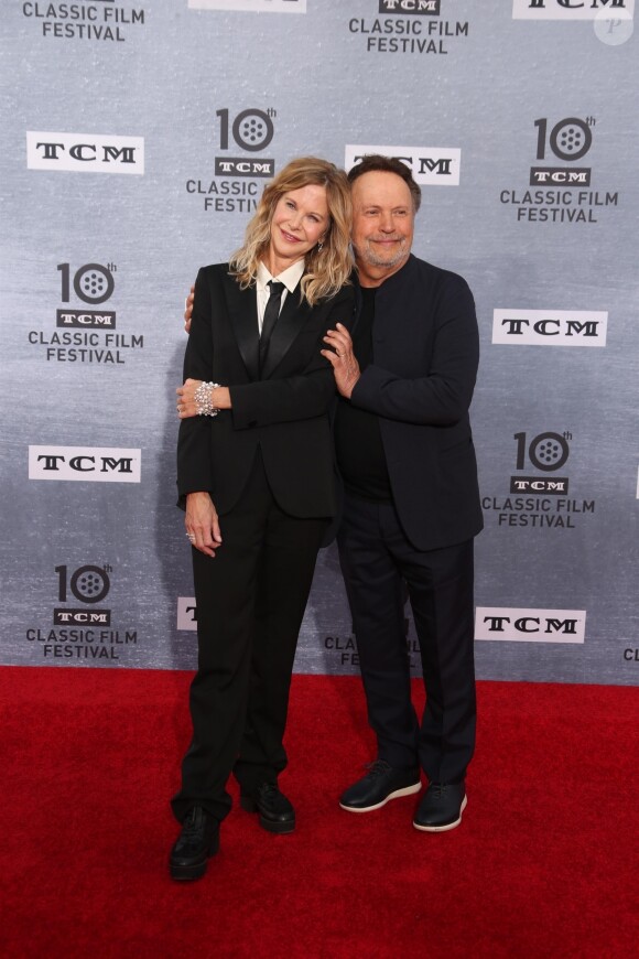 Meg Ryan, Billy Crystal au photocall de la projection spéciale pour les 30 ans du film "Quand Harry rencontre Sally" lors du 10ème festival TCM Classic Film à Los Angeles, le 11 avril 2019.