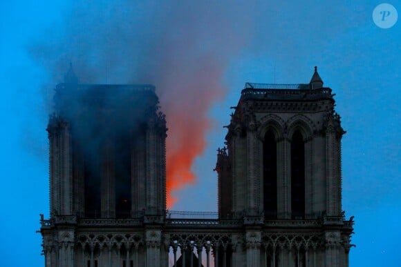 Incendie survenu en la cathédrale Notre-Dame de Paris, France, le 15 avril 2019. © Philippe Wojazer/Pool/Bestimage