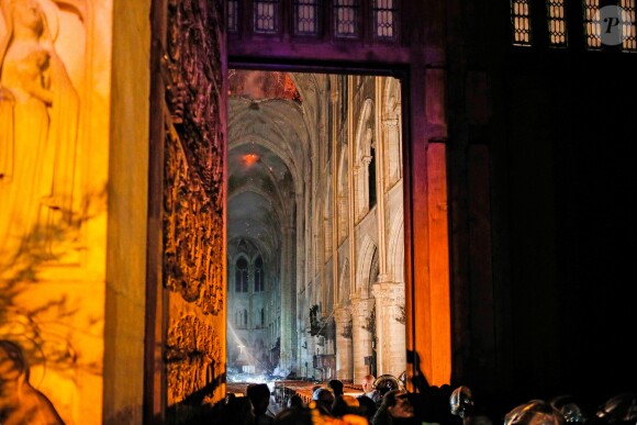 Incendie survenu en la cathédrale Notre-Dame de Paris, France, le 15 avril 2019. © Philippe Wojazer/Pool/Bestimage