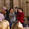 Exclusif - Catherine Zeta-Jones, ses parents (David Jones et Patricia Fair) et sa fille Carys et une amie sont allées visiter la cathédrale Notre-Dame de Paris le 12 mars 2019