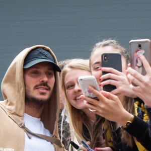 Exclusif - M. Pokora (Matt Pokora) arrive à Médiacité Liège pour la demi-finale de l'émission de The Voice Belgique, le 16 avril 2019.