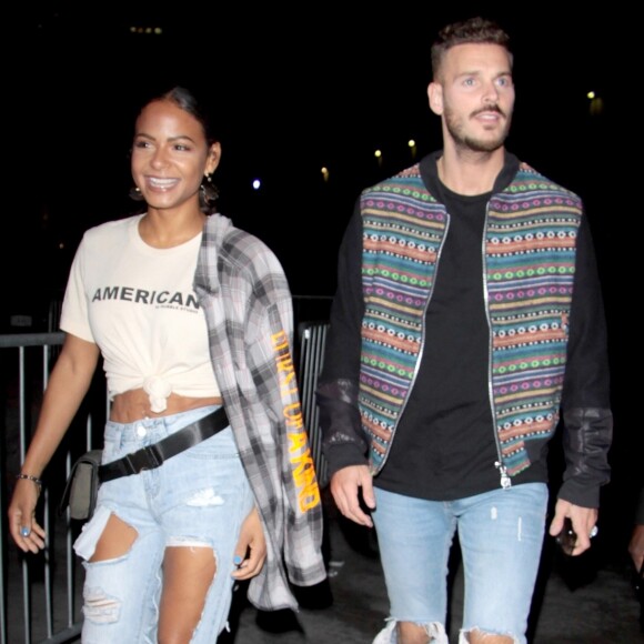 Christina Milian et M. Pokora (Matt Pokora) arrivent au concert de Drake à Los Angeles le 15 Octobre 2018.