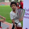 Thiago Silva a publié une photo de son fils Isago avec la coupe remportée lors de Cristo'Cup jouée à Créteil le 21 avril 2019.
