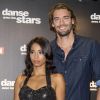 Camille Lacourt et sa danseuse Hajiba Fahmy lors du photocall de présentation du jury et des nouveaux couples de "Danse avec les Stars" au siège de TF1 à Boulogne-Billancourt, le 28 septembre 2017. © Pierre Pérusseau/Bestimage