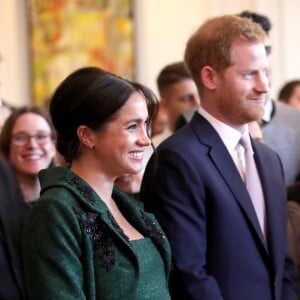 Le prince Harry, duc de Sussex, Meghan Markle, enceinte, duchesse de Sussex, lors de leur visite à Canada House dans le cadre d'une cérémonie pour la Journée du Commonwealth à Londres le 11 mars 2019.