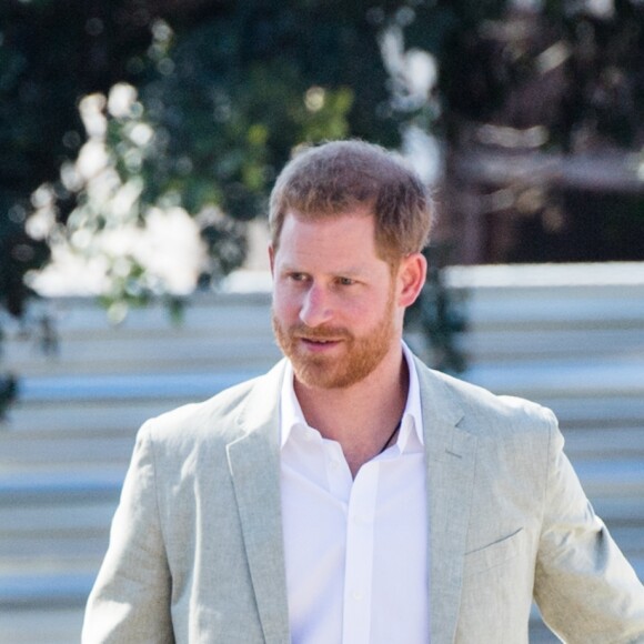 Le prince Harry, duc de Sussex et Meghan Markle, duchesse de Sussex, enceinte, en visite au "Andalusian Gardens" à Rabat lors de leur voyage officiel au Maroc, le 25 février 2019.